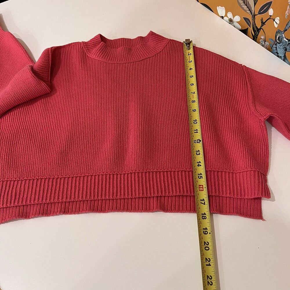 Free People Easy Street Crop Pullover Sweater in Pink Size XS Fall Boho - Picture 9 of 9